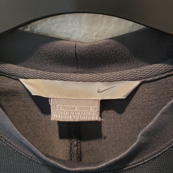 Vintage Nike Long Sleeve T Shirt Men's sz L Gray Mini Swoosh Logo - Picture 3 of 4